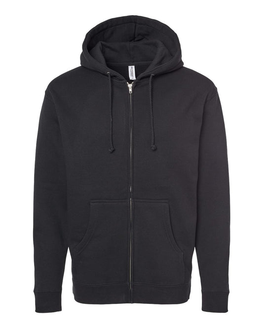 Independent Trading Co. IND4000Z Heavyweight Full-Zip Hooded Sweatshirt in Black