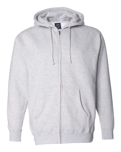 Independent Trading Co. IND4000Z Heavyweight Full-Zip Hooded Sweatshirt in Grey Heather