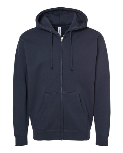 Independent Trading Co. IND4000Z Heavyweight Full-Zip Hooded Sweatshirt in Navy