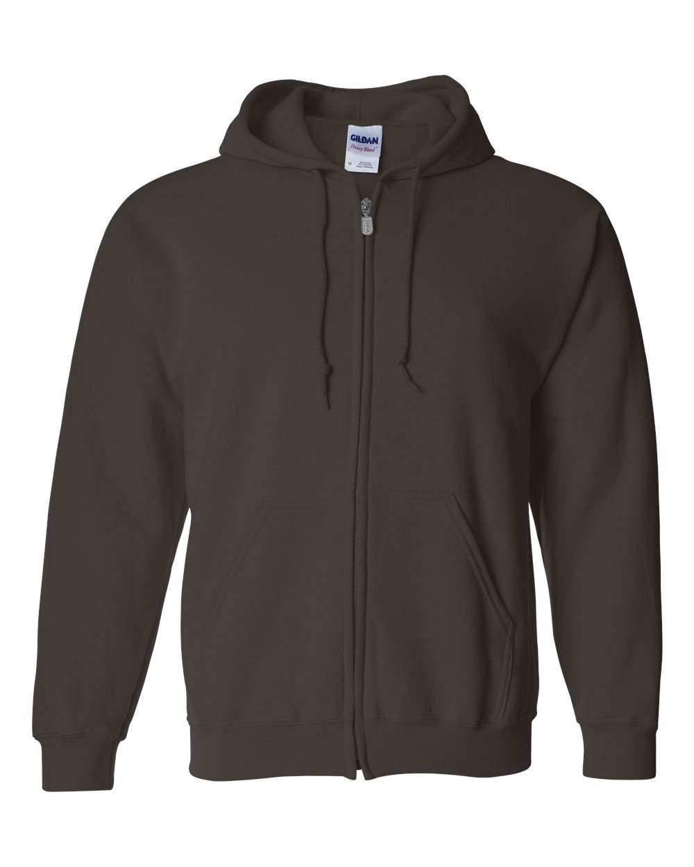 Gildan 18600 Heavy Blend Full-Zip Hooded Sweatshirt in Dark Chocolate