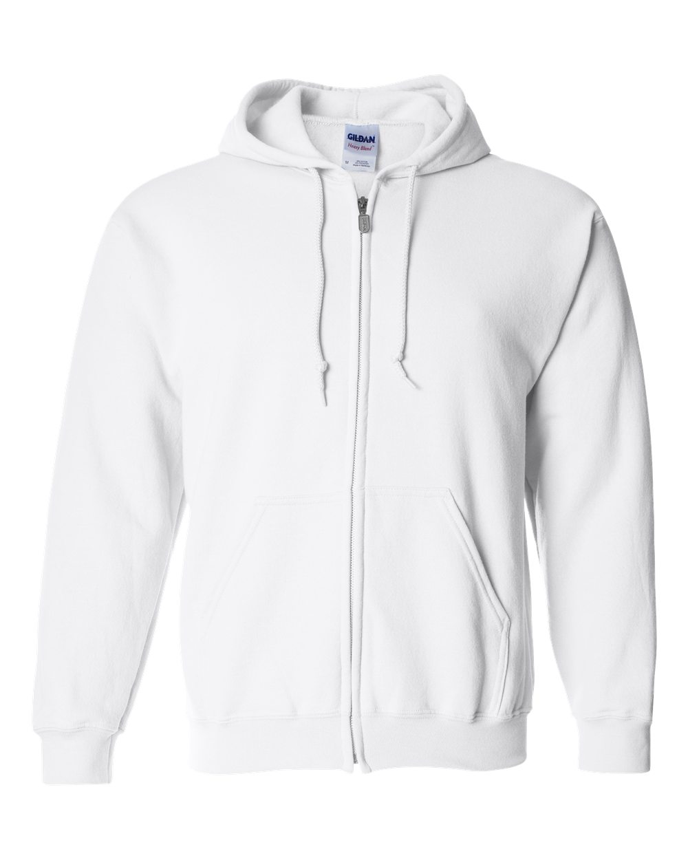 Gildan 18600 Heavy Blend Full-Zip Hooded Sweatshirt in White