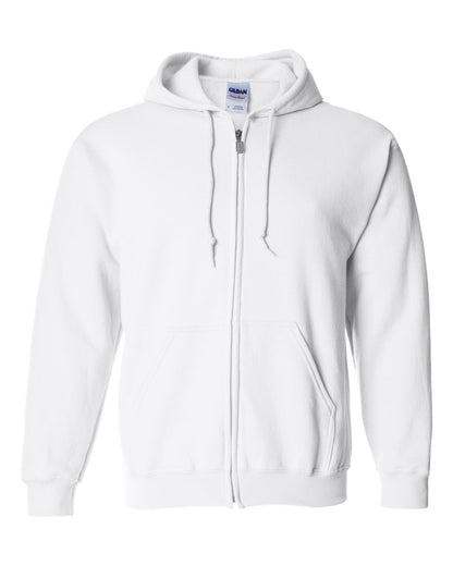 Gildan 18600 Heavy Blend Full-Zip Hooded Sweatshirt in White