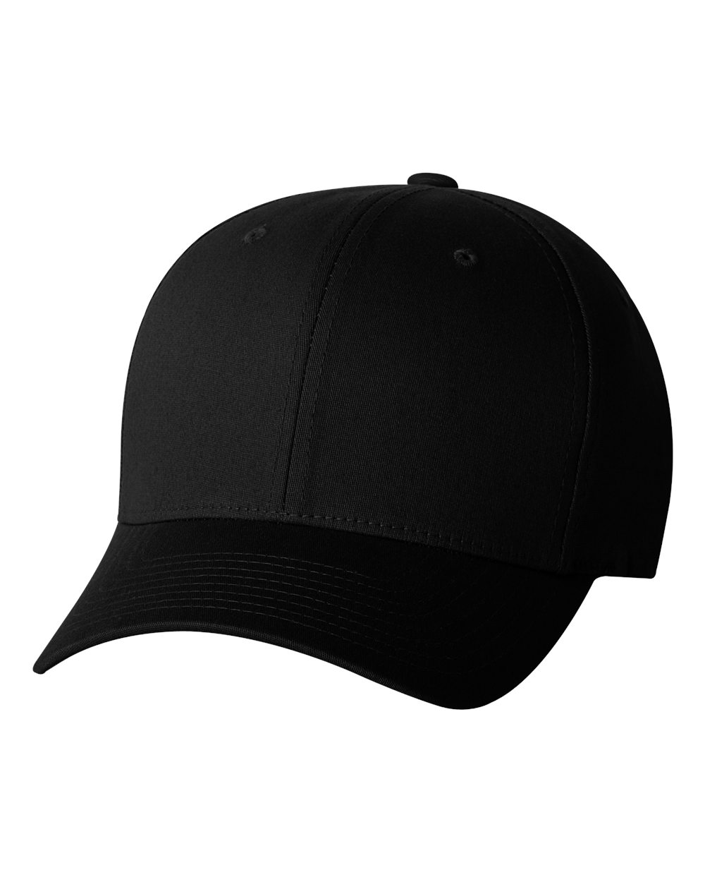 Flexfit 5001 V-Flexfit Cotton Twill Fitted Cap in Black
