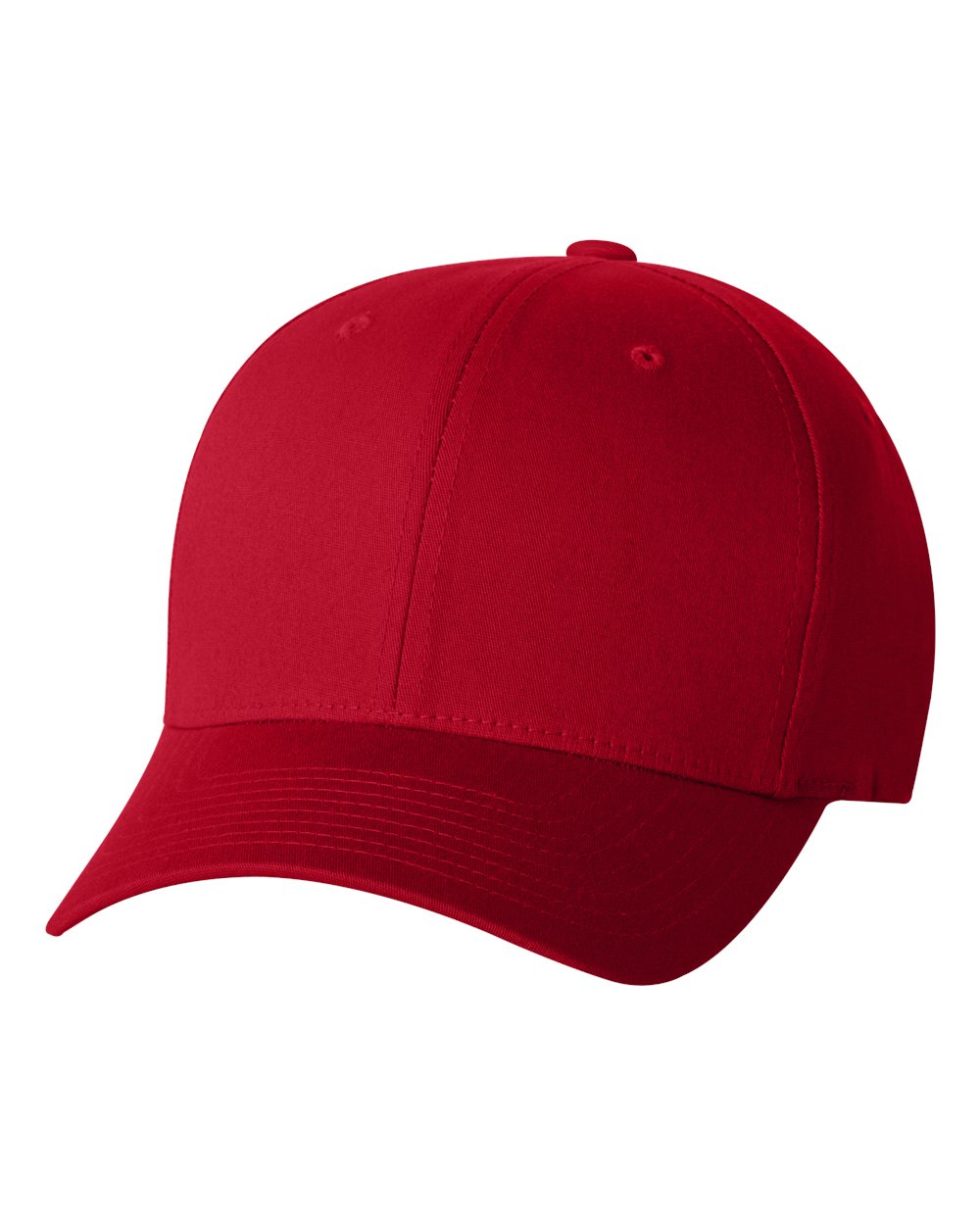 Flexfit 5001 V-Flexfit Cotton Twill Fitted Cap in Red