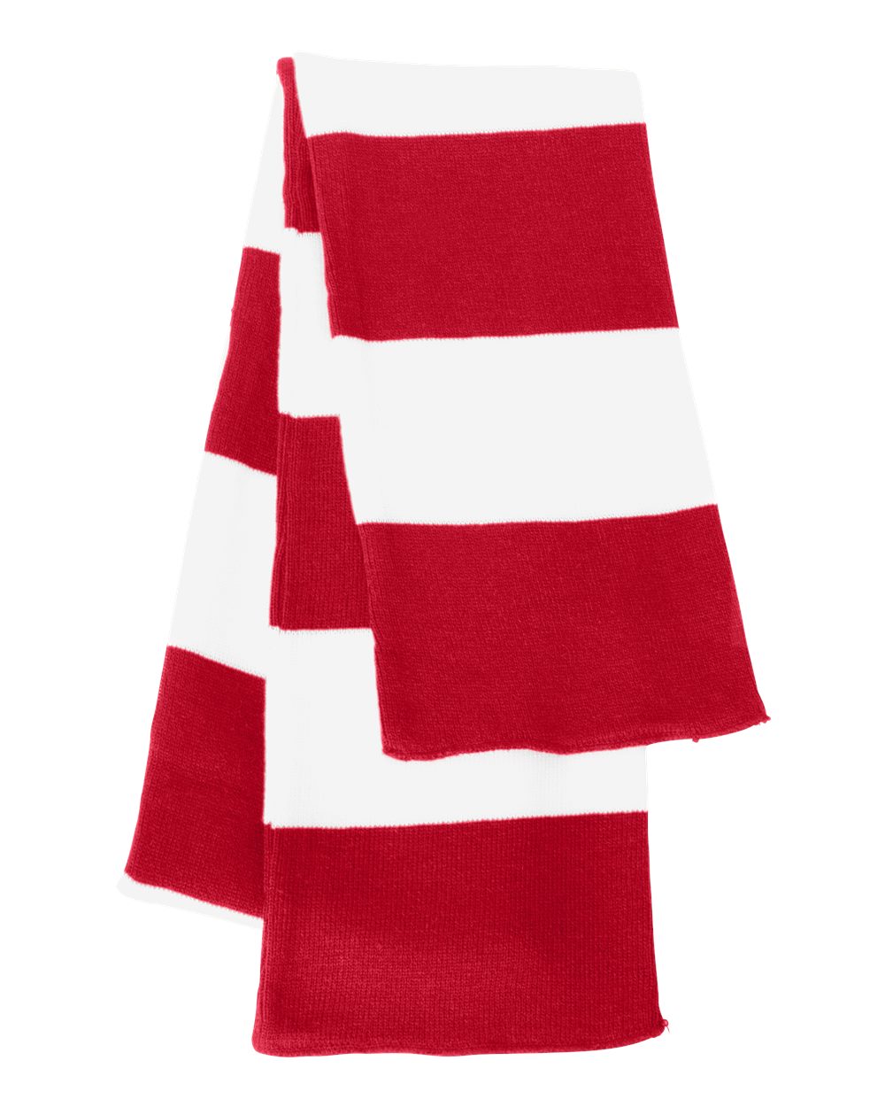 Sportsman SP02 Rugby-Striped Knit Scarf in Red/White