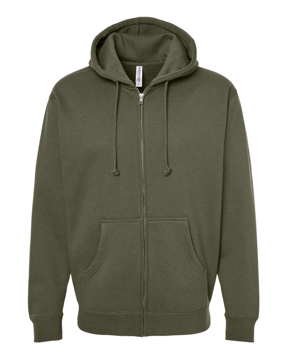 Independent Trading Co. IND4000Z Heavyweight Full-Zip Hooded Sweatshirt in Army