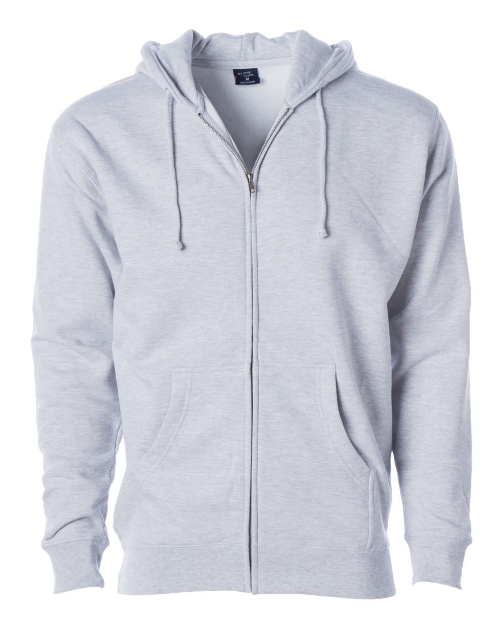 Independent Trading Co. IND4000Z Heavyweight Full-Zip Hooded Sweatshirt in Ash Heather