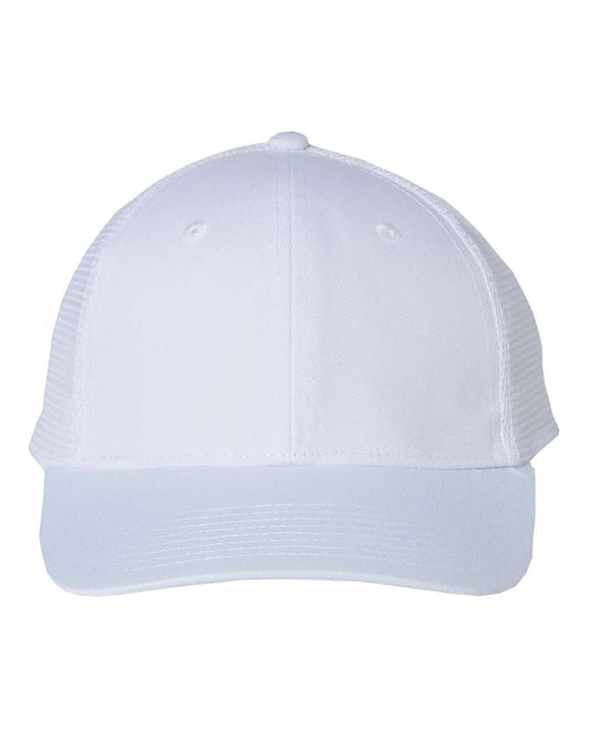 Valucap VC400 Mesh-Back Twill Trucker Cap in White