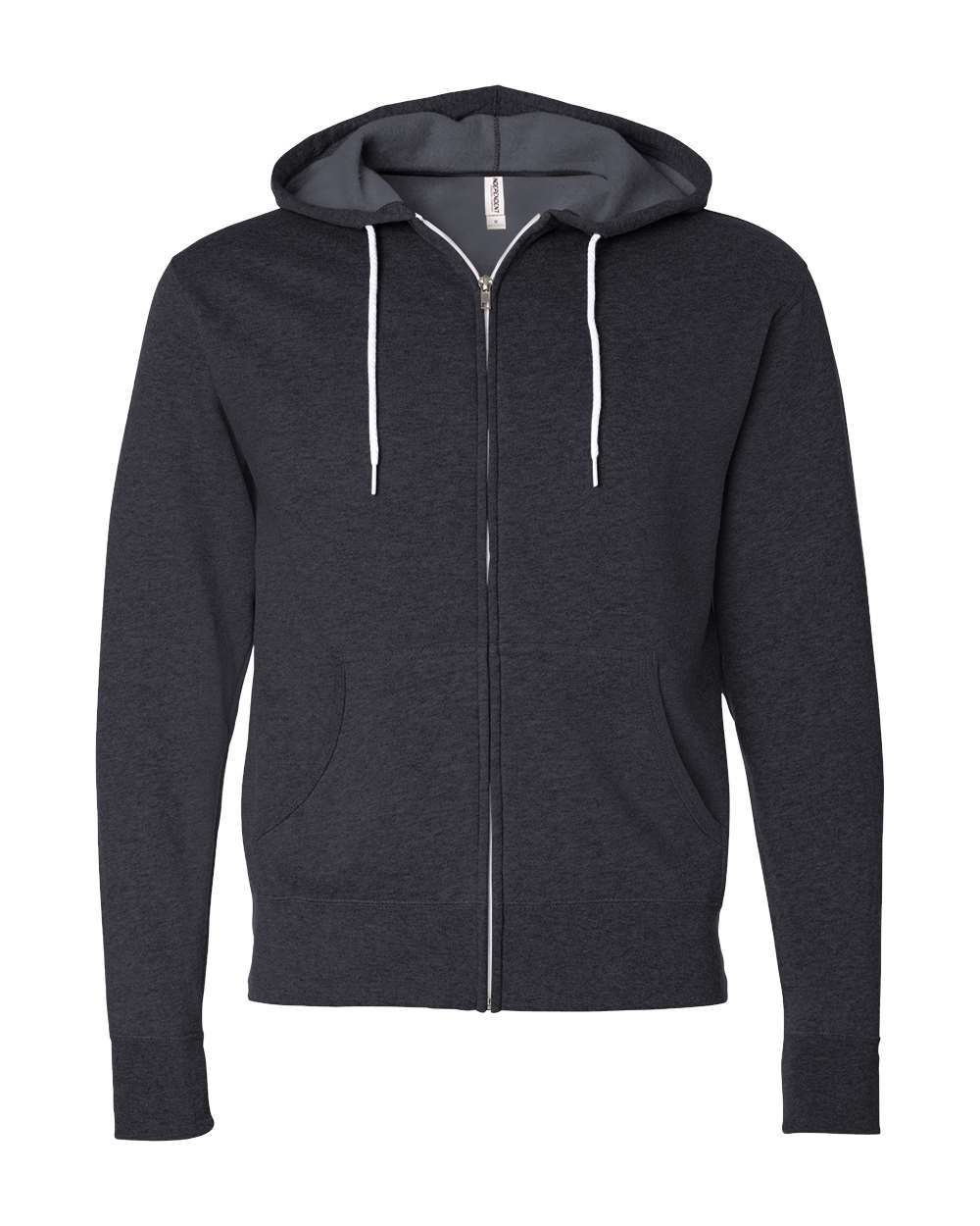 Independent Trading Co. AFX90UNZ Lightweight Full-Zip Hoodie in Charcoal Heather