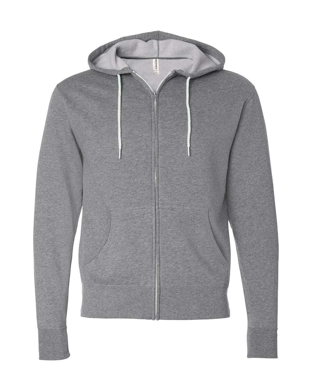 Independent Trading Co. AFX90UNZ Lightweight Full-Zip Hoodie in Gunmetal Heather