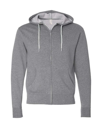 Independent Trading Co. AFX90UNZ Lightweight Full-Zip Hoodie in Gunmetal Heather