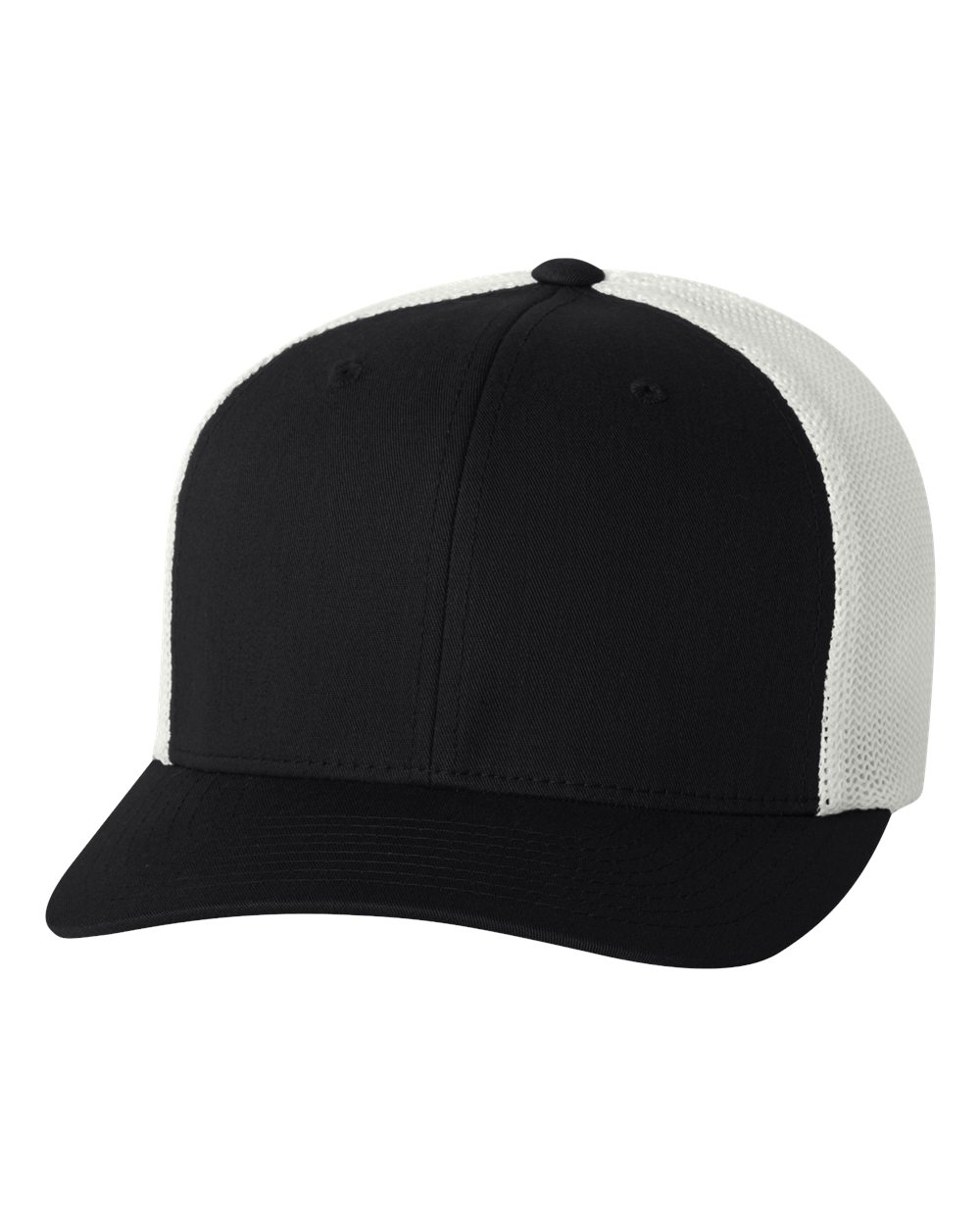Flexfit 6511 Trucker Cap in Black/White