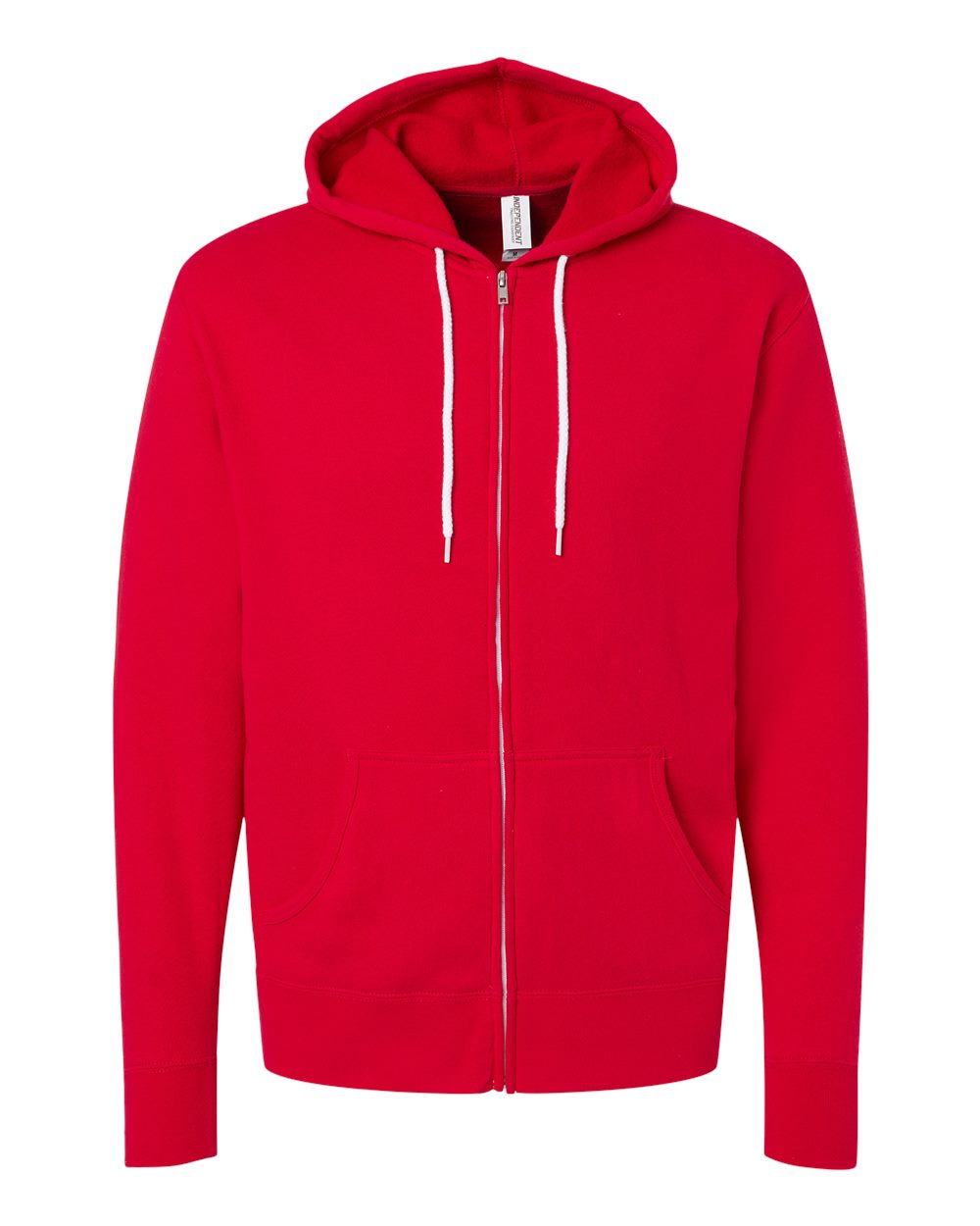 Independent Trading Co. AFX90UNZ Lightweight Full-Zip Hoodie in Red