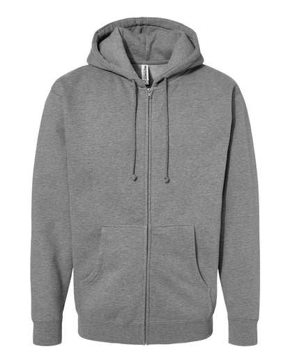 Independent Trading Co. IND4000Z Heavyweight Full-Zip Hooded Sweatshirt in Gunmetal Heather