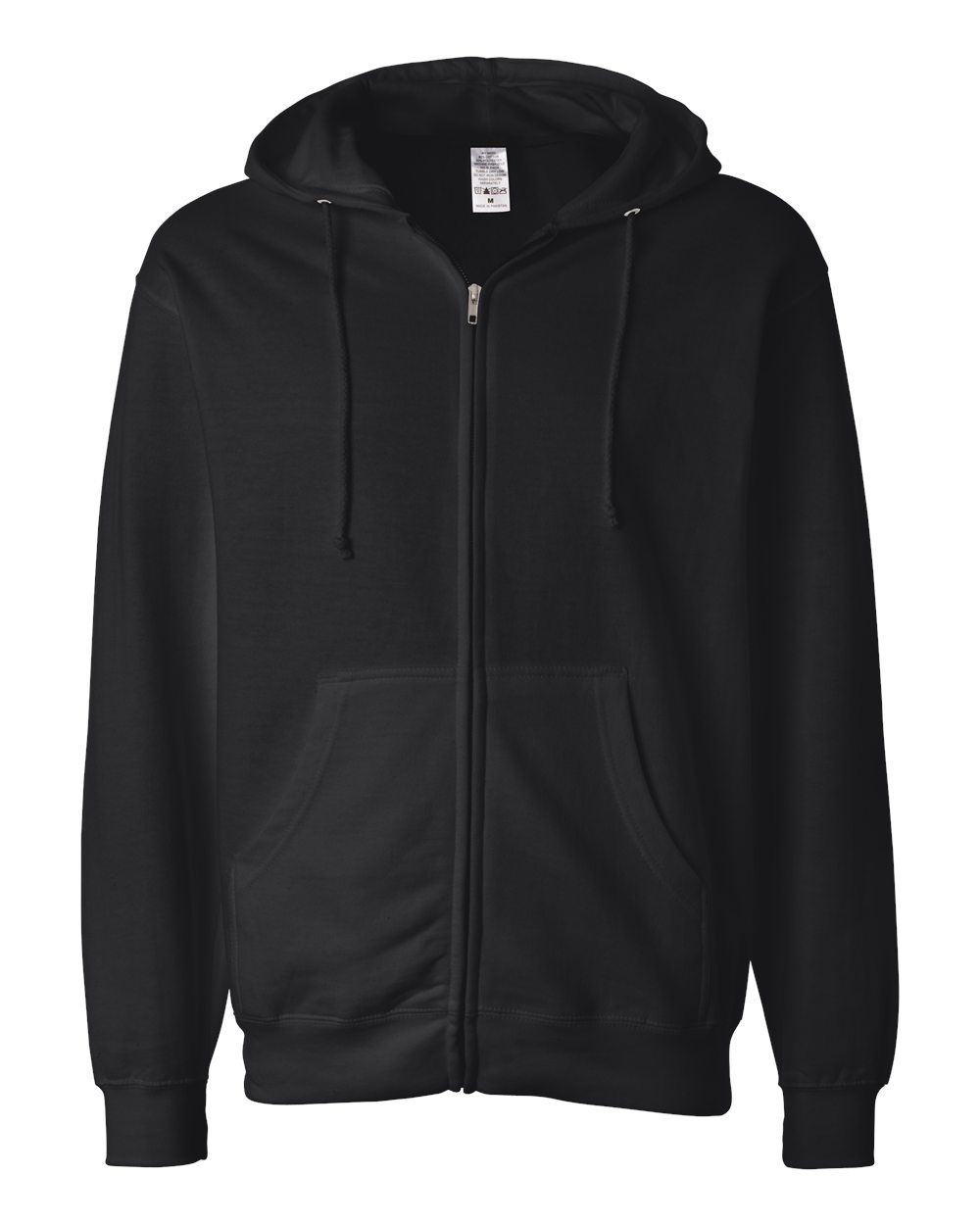 Independent Trading Co. SS4500Z Midweight Full-Zip Hooded Sweatshirt in Black