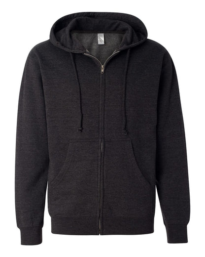 Independent Trading Co. SS4500Z Midweight Full-Zip Hooded Sweatshirt in Charcoal Heather