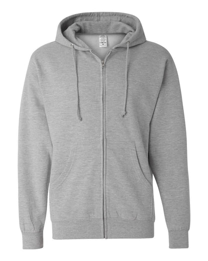 Independent Trading Co. SS4500Z Midweight Full-Zip Hooded Sweatshirt in Grey Heather