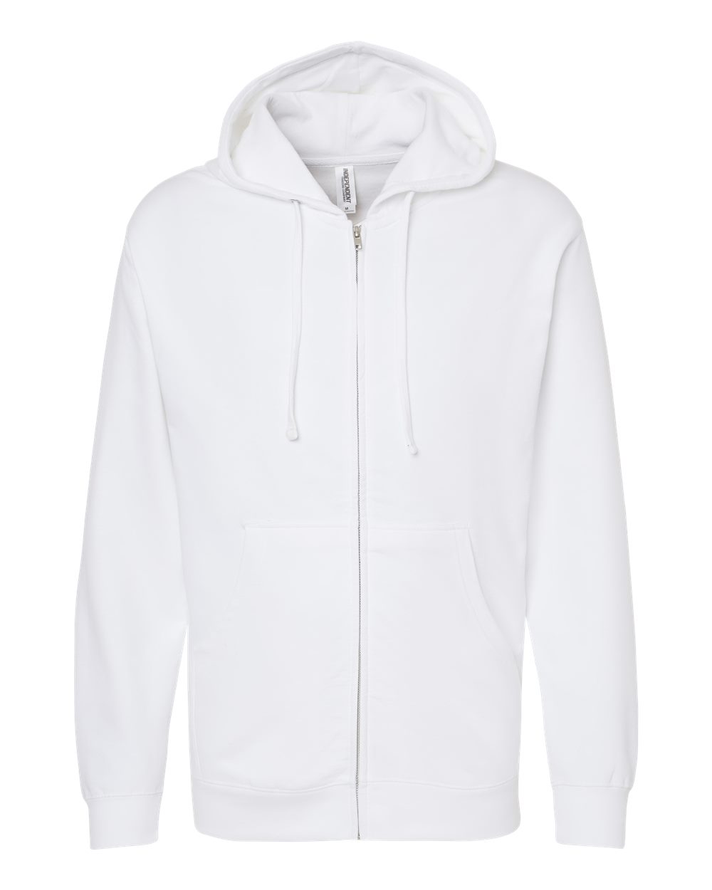 Independent Trading Co. SS4500Z Midweight Full-Zip Hooded Sweatshirt in White