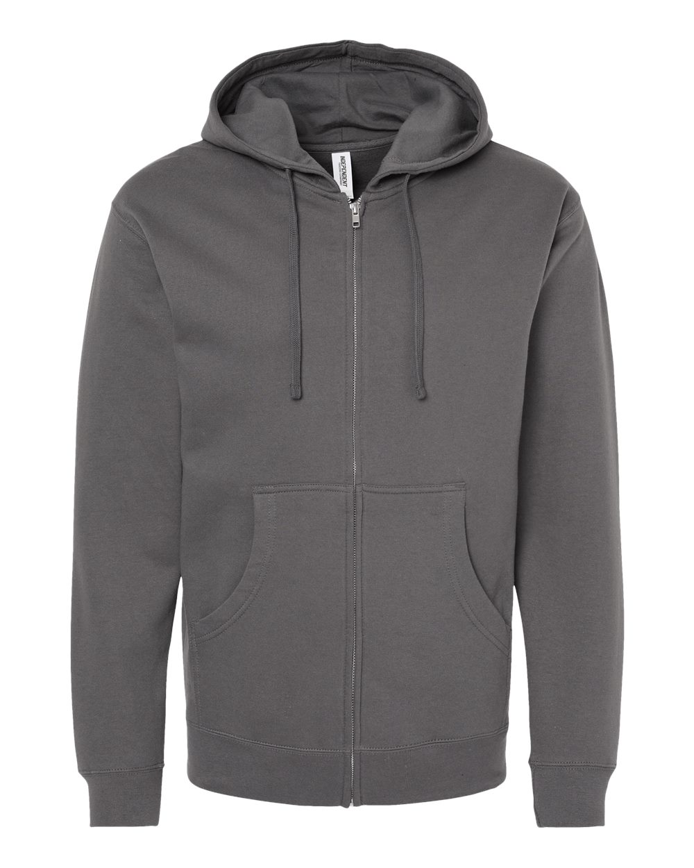 Independent Trading Co. SS4500Z Midweight Full-Zip Hooded Sweatshirt in Charcoal