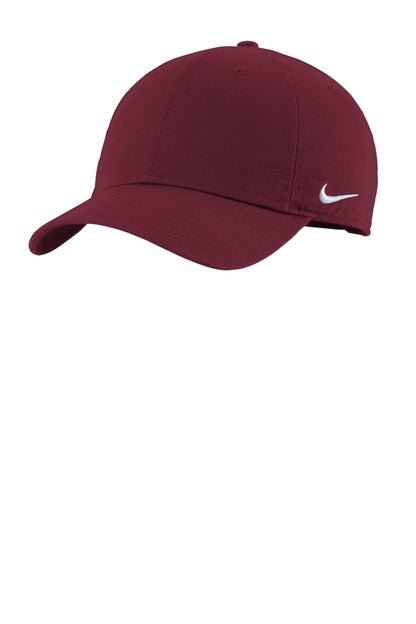 Nike Heritage Cotton Twill Cap in Deep Maroon, style NKFB5677