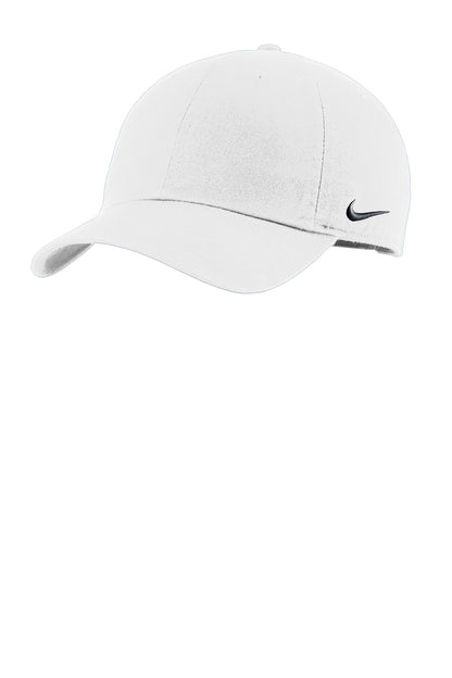 Nike Heritage Cotton Twill Cap in White, style NKFB5677