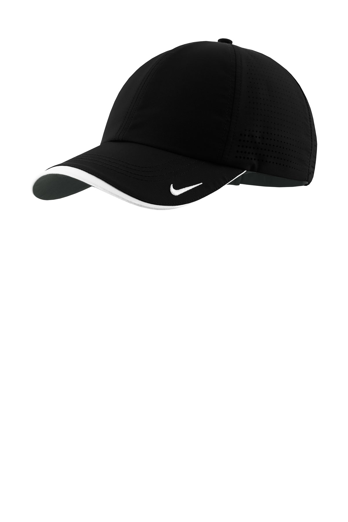 Nike Dri-FIT Perforated Performance Cap in Black/ White, style NKFB6445