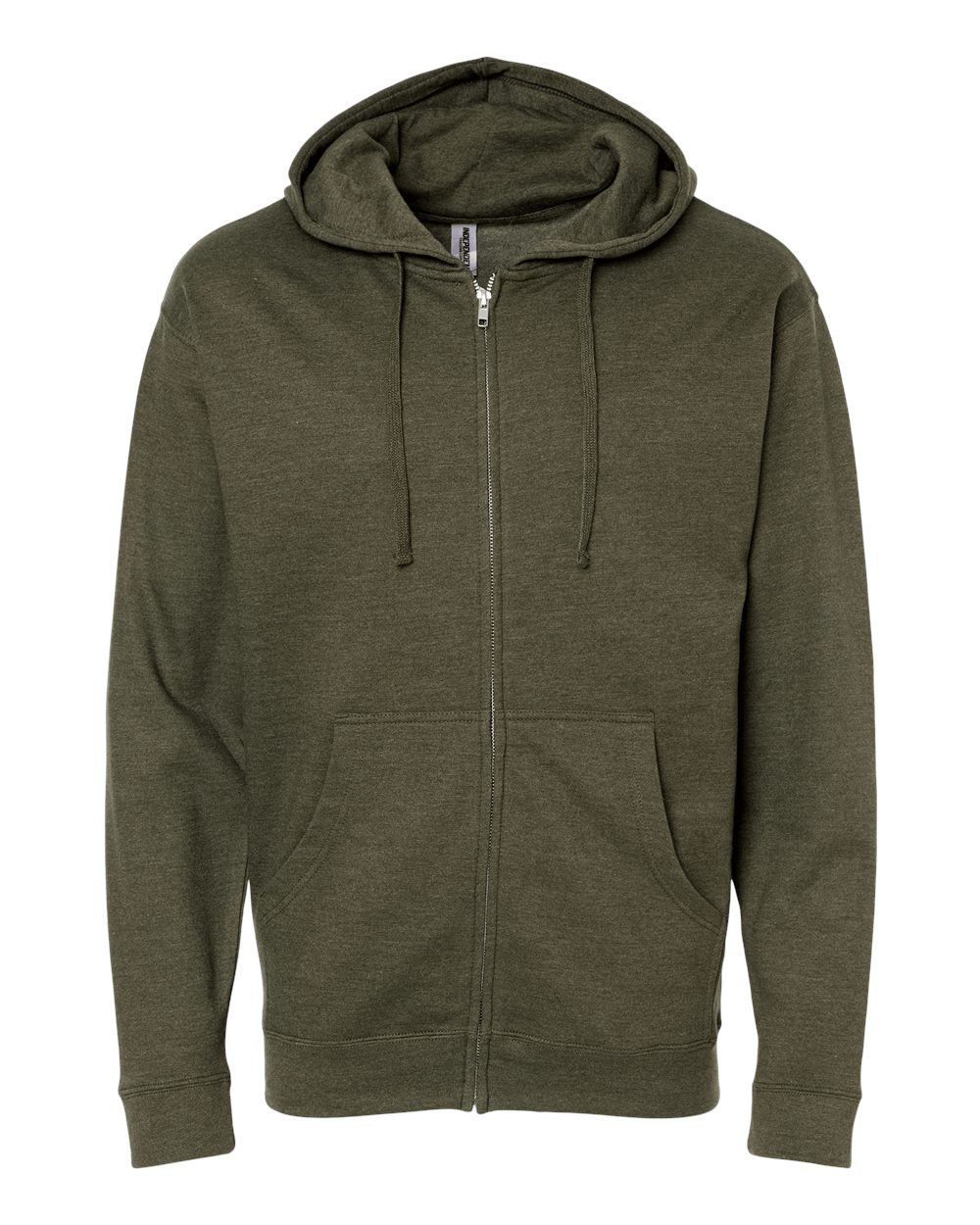 Independent Trading Co. SS4500Z Midweight Full-Zip Hooded Sweatshirt in Army Heather