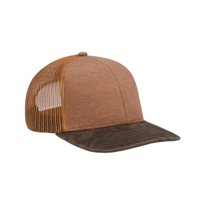 DRI DUCK Pique Camo Trucker Hat - Saddle Camo