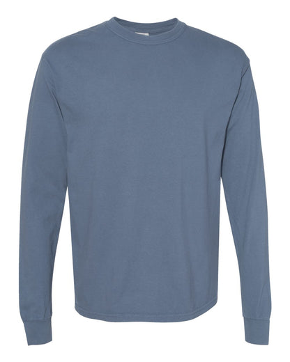 Comfort Colors 6014 Garment-Dyed Heavyweight Long Sleeve Tee in Blue Jean