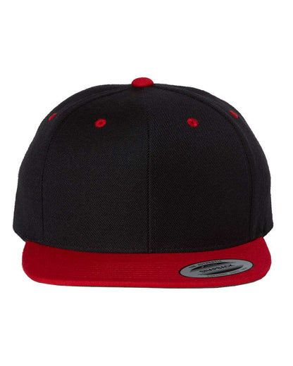 YP Classics 6089M Premium Flat Bill Snapback in Black/Red