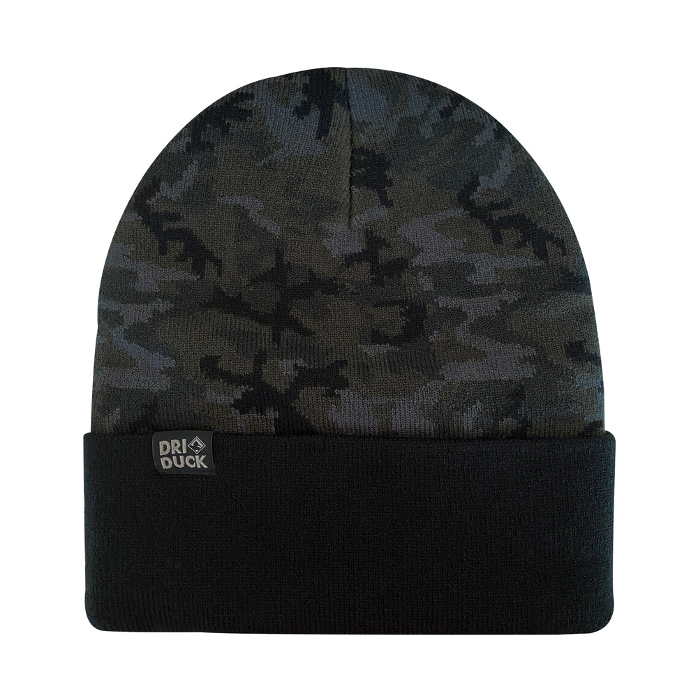 DRI DUCK Coleman Beanie - Black Woodland Camo