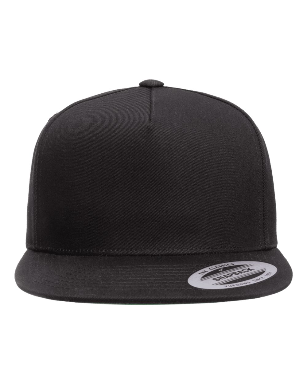 YP Classics 6007 Five-Panel Cotton Twill Snapback in Black