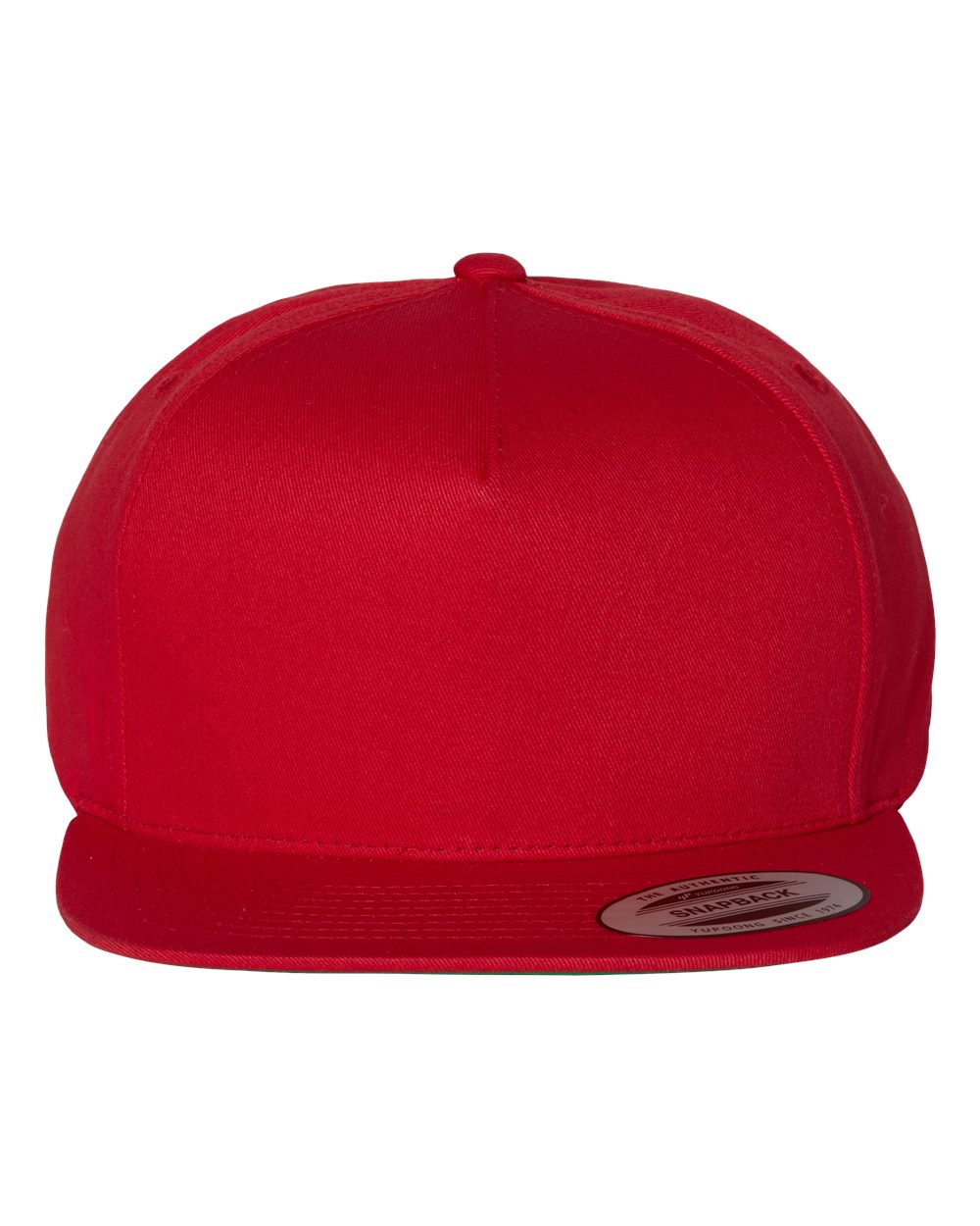 YP Classics 6007 Five-Panel Cotton Twill Snapback in Red