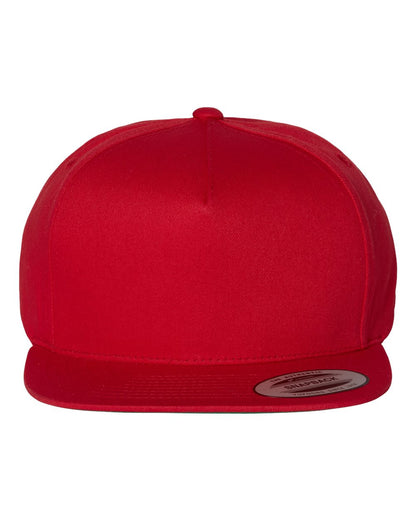YP Classics 6007 Five-Panel Cotton Twill Snapback in Red