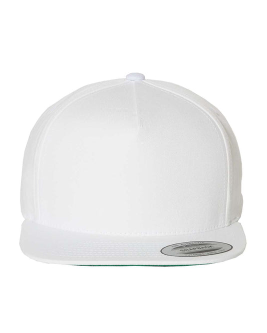 YP Classics 6007 Five-Panel Cotton Twill Snapback in White