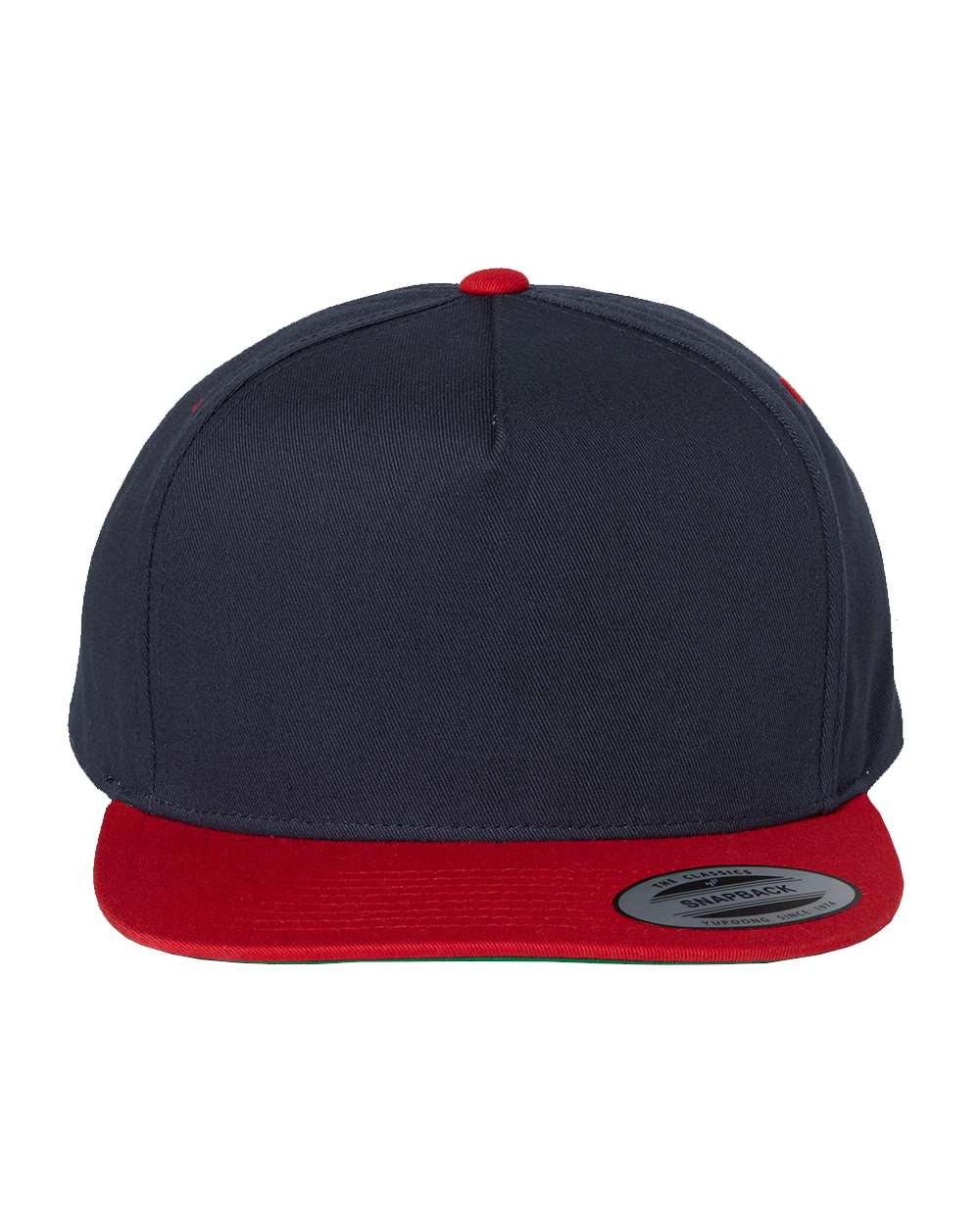 YP Classics 6007 Five-Panel Cotton Twill Snapback in Navy/Red