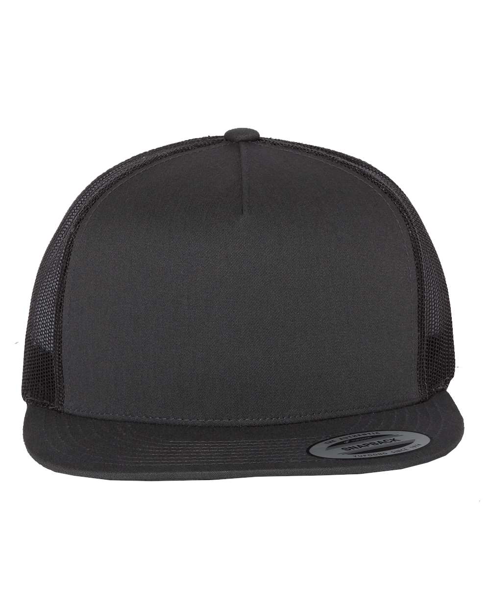 YP Classics 6006 Five-Panel Flat Bill Trucker Cap in Charcoal