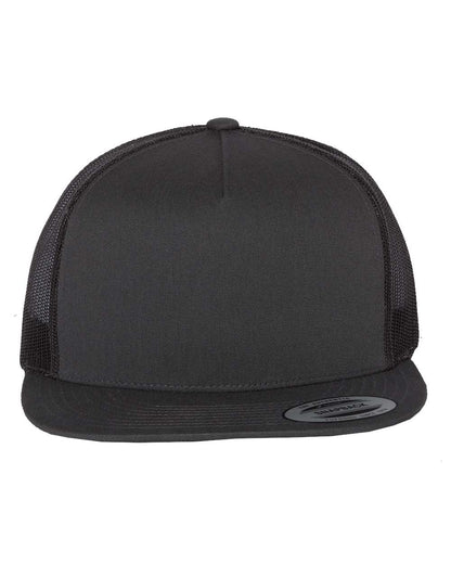 YP Classics 6006 Five-Panel Flat Bill Trucker Cap in Charcoal