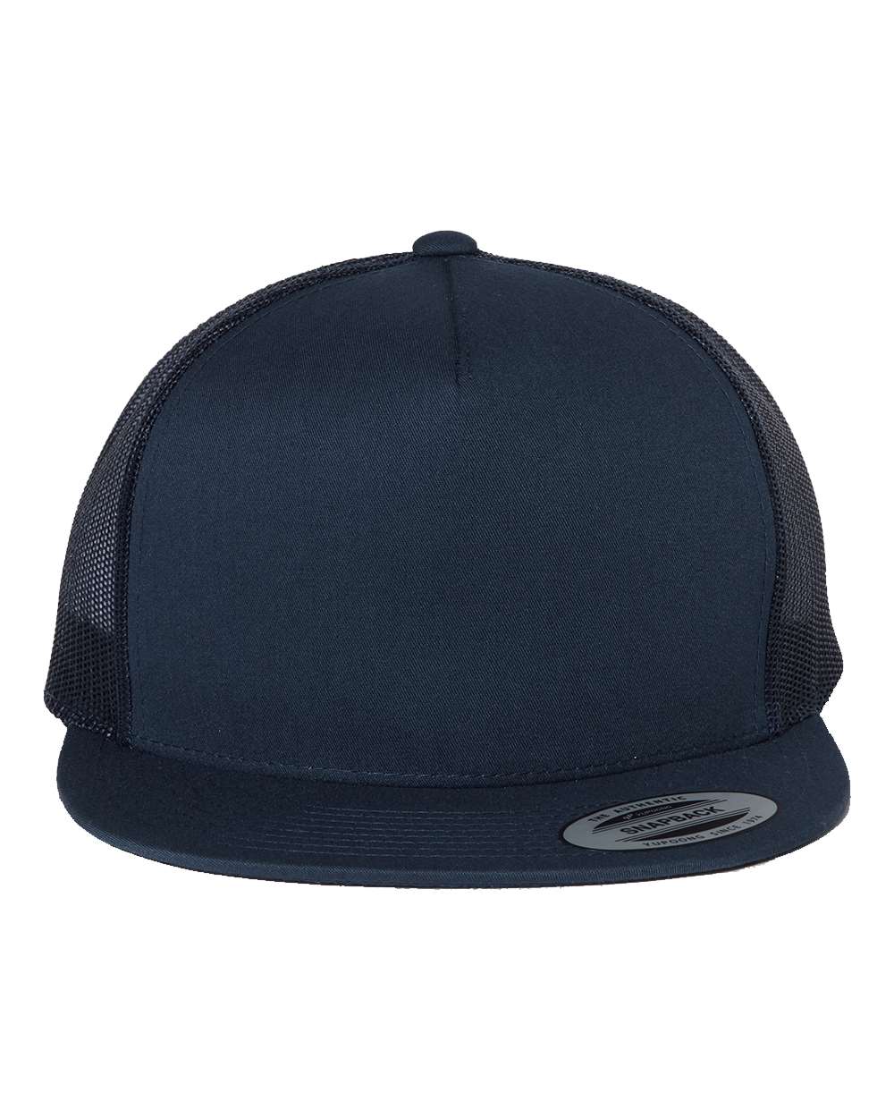 YP Classics 6006 Five-Panel Flat Bill Trucker Cap in Navy