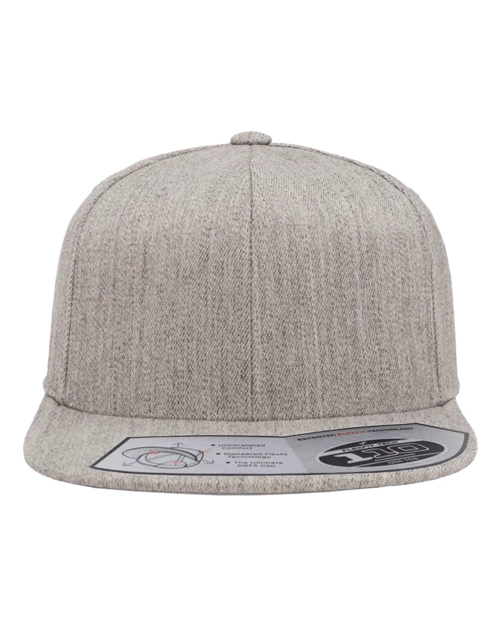 Flexfit 110F Wool Blend Flat Bill Snapback in Heather Grey