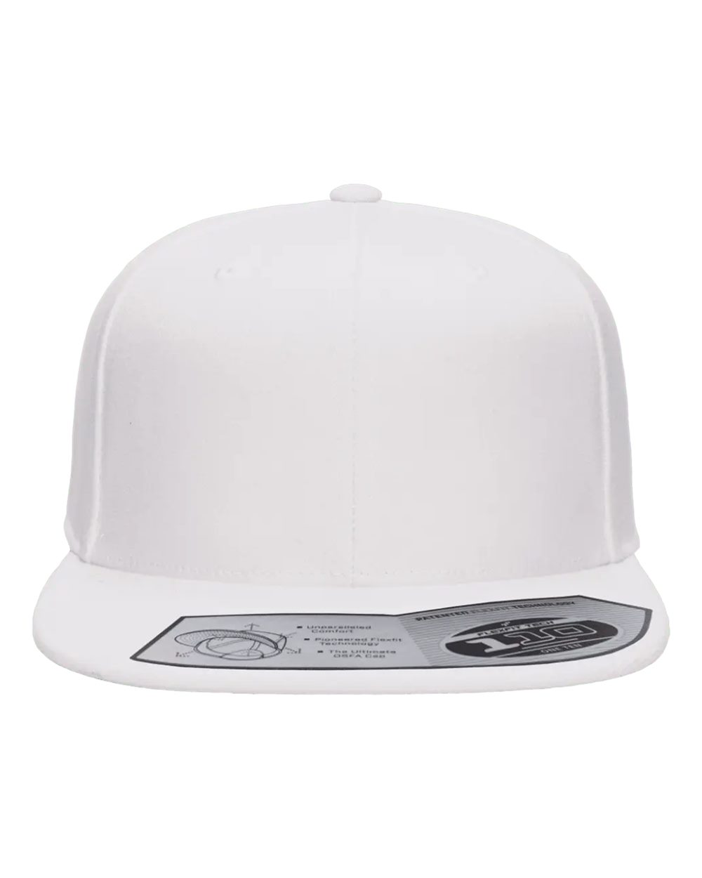 Flexfit 110F Wool Blend Flat Bill Snapback in White
