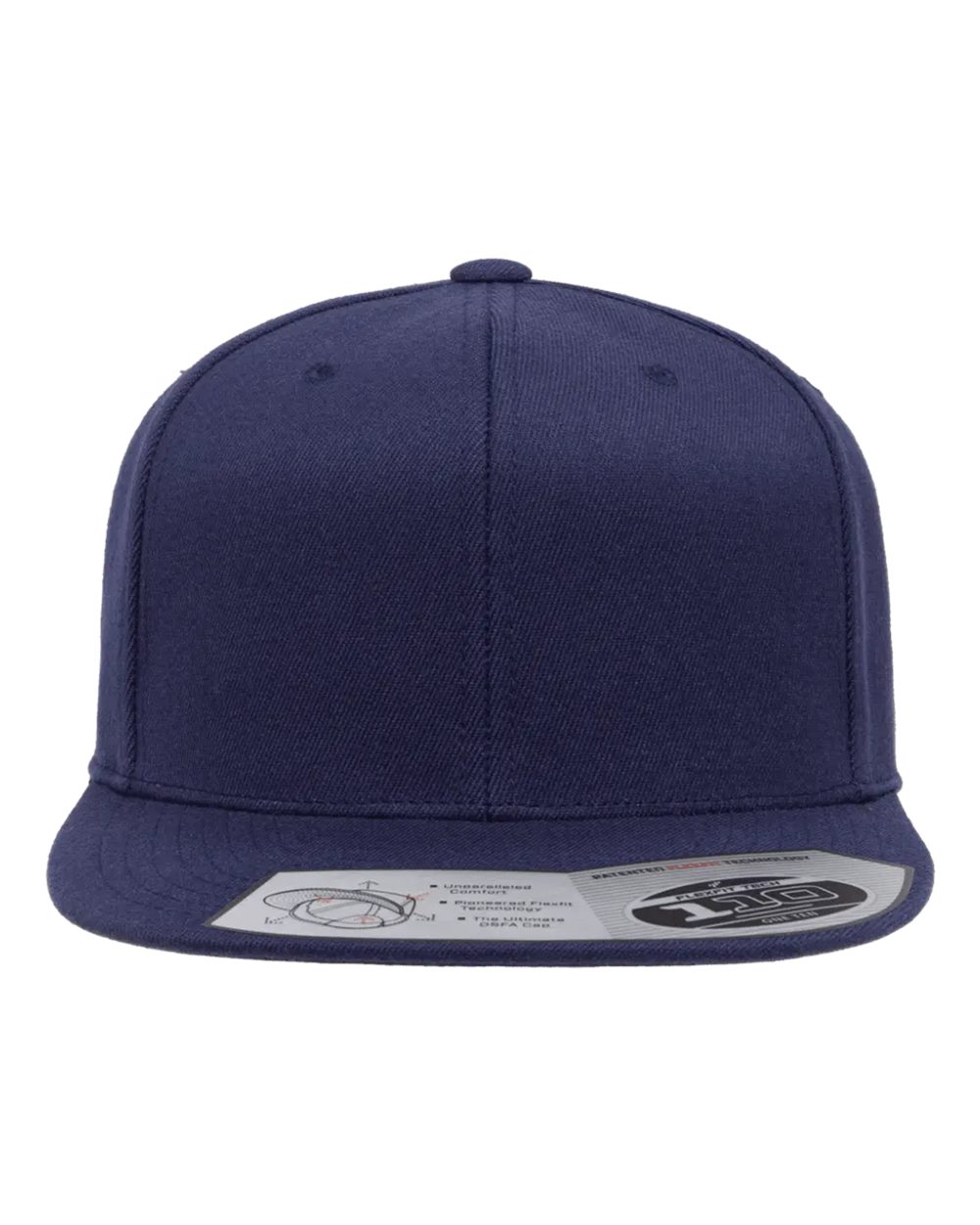 Flexfit 110F Wool Blend Flat Bill Snapback in Navy
