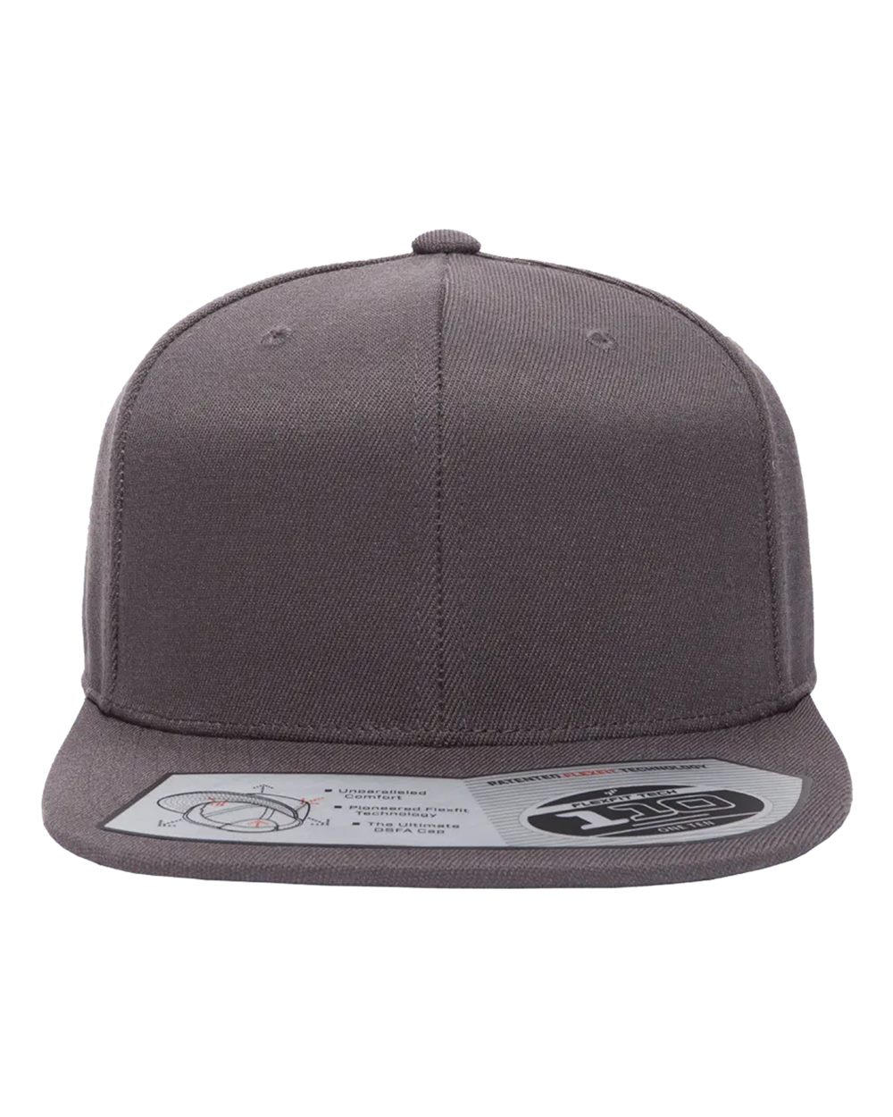 Flexfit 110F Wool Blend Flat Bill Snapback in Dark Grey