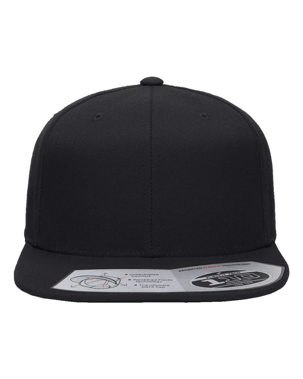 Flexfit 110F Wool Blend Flat Bill Snapback in Black