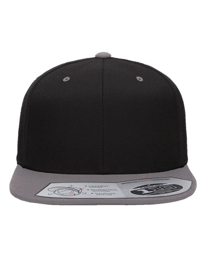 Flexfit 110F Wool Blend Flat Bill Snapback in Black/Grey