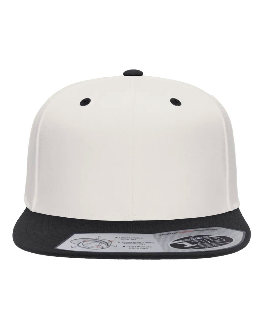 Flexfit 110F Wool Blend Flat Bill Snapback in Natural/Black