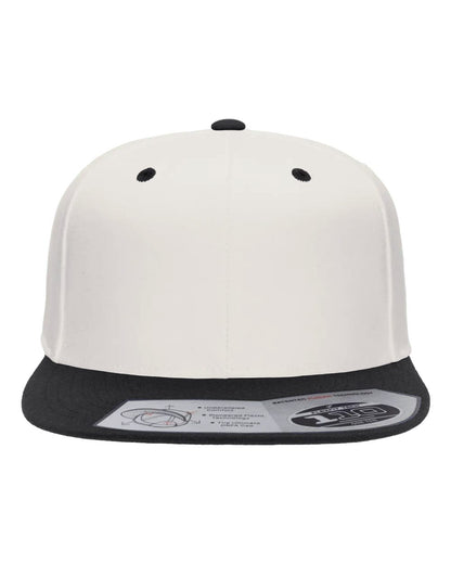 Flexfit 110F Wool Blend Flat Bill Snapback in Natural/Black