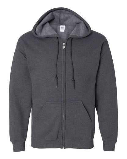 Gildan 18600 Heavy Blend Full-Zip Hooded Sweatshirt in Dark Heather