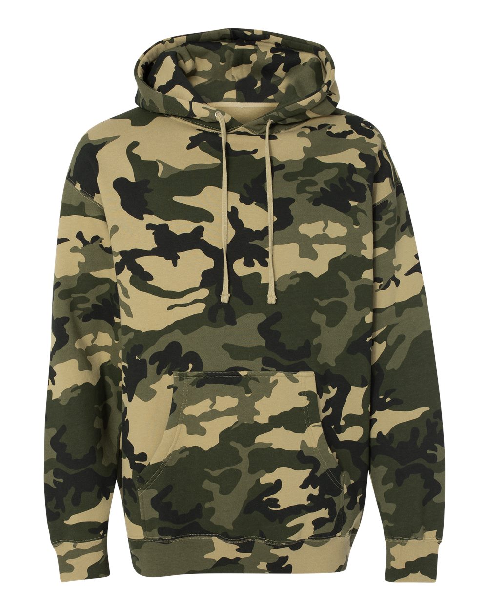 Independent Trading Co. IND4000 Heavyweight Hooded Sweatshirt in Army Camo