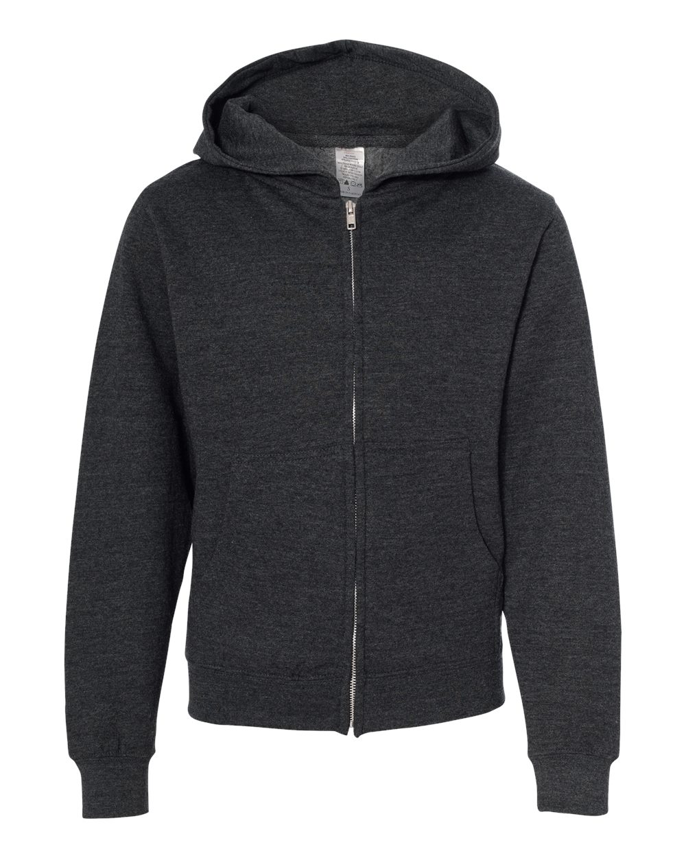 Independent Trading Co. SS4001YZ Youth Midweight Full-Zip Hoodie in Charcoal Heather